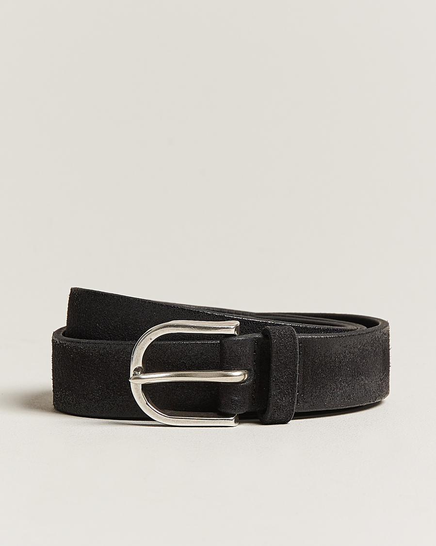 Mies | Orciani Handmade Suede Belt 3 cm Nero | Orciani | Handmade Suede Belt 3 cm Nero