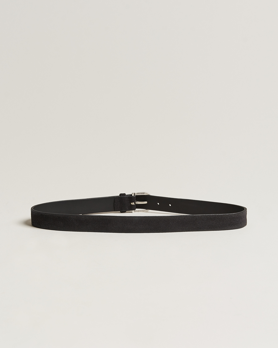 Mies | Orciani Handmade Suede Belt 3 cm Nero | Orciani | Handmade Suede Belt 3 cm Nero