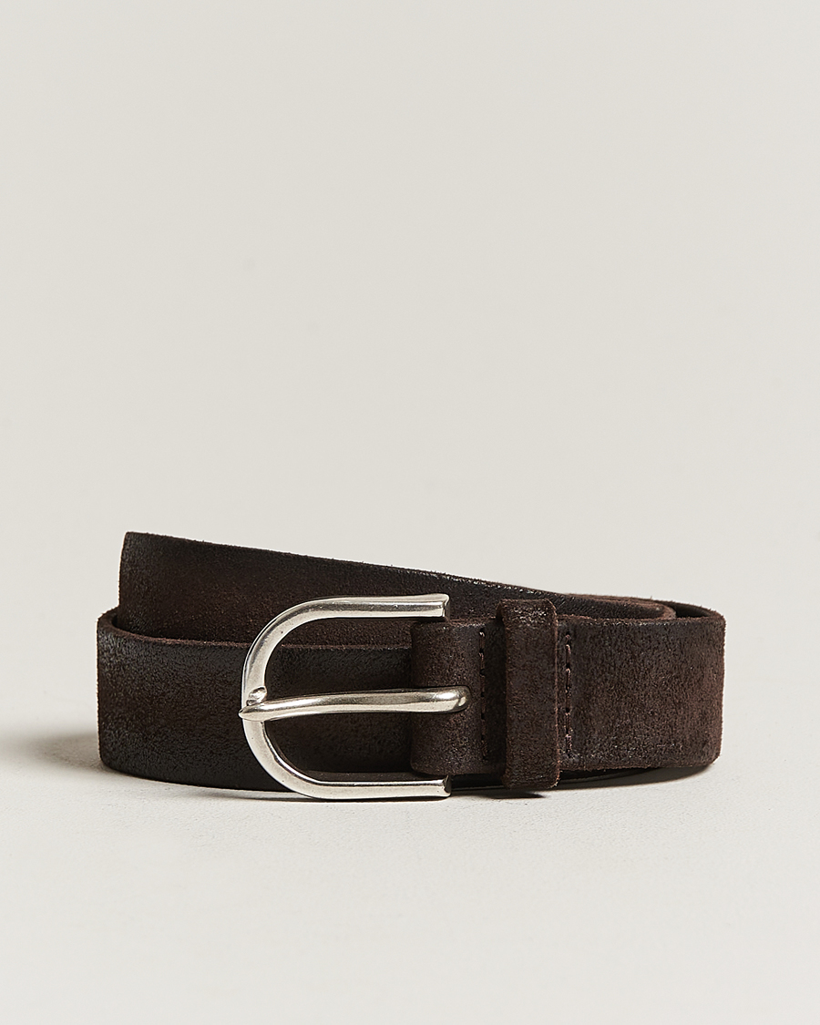 Mies | Orciani Handmade Suede Belt 3 cm Testa Di Moro | Orciani | Handmade Suede Belt 3 cm Testa Di Moro
