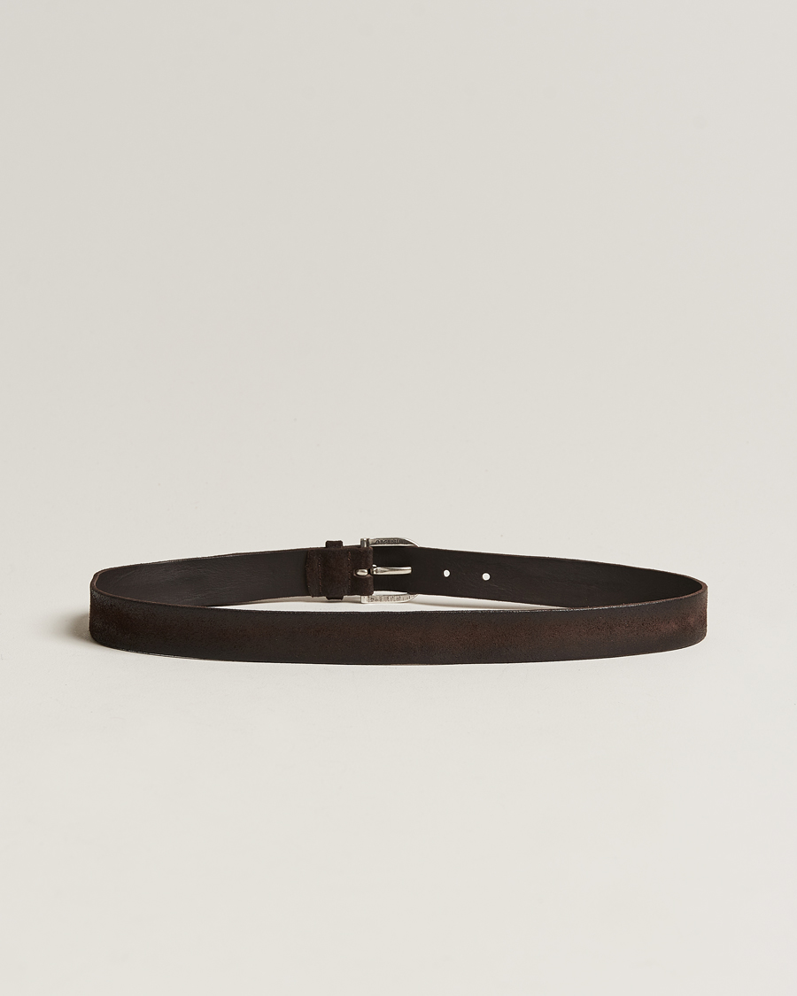 Mies | Orciani Handmade Suede Belt 3 cm Testa Di Moro | Orciani | Handmade Suede Belt 3 cm Testa Di Moro