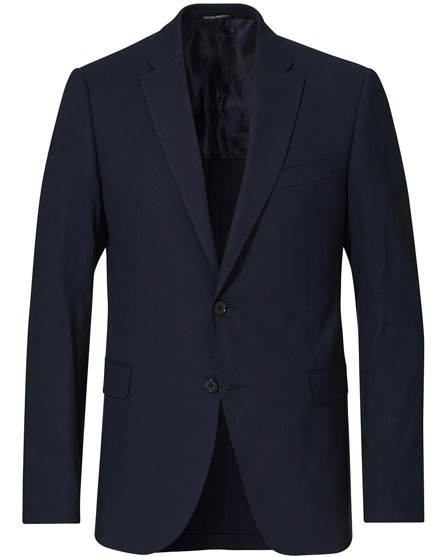 Mies | Pikkutakit | Emporio Armani | Slim Fit Techno Linen Stretch Blazer Navy