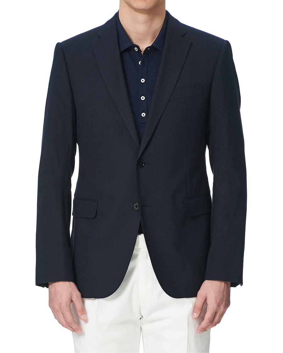 Mies | Pikkutakit | Emporio Armani | Slim Fit Techno Linen Stretch Blazer Navy