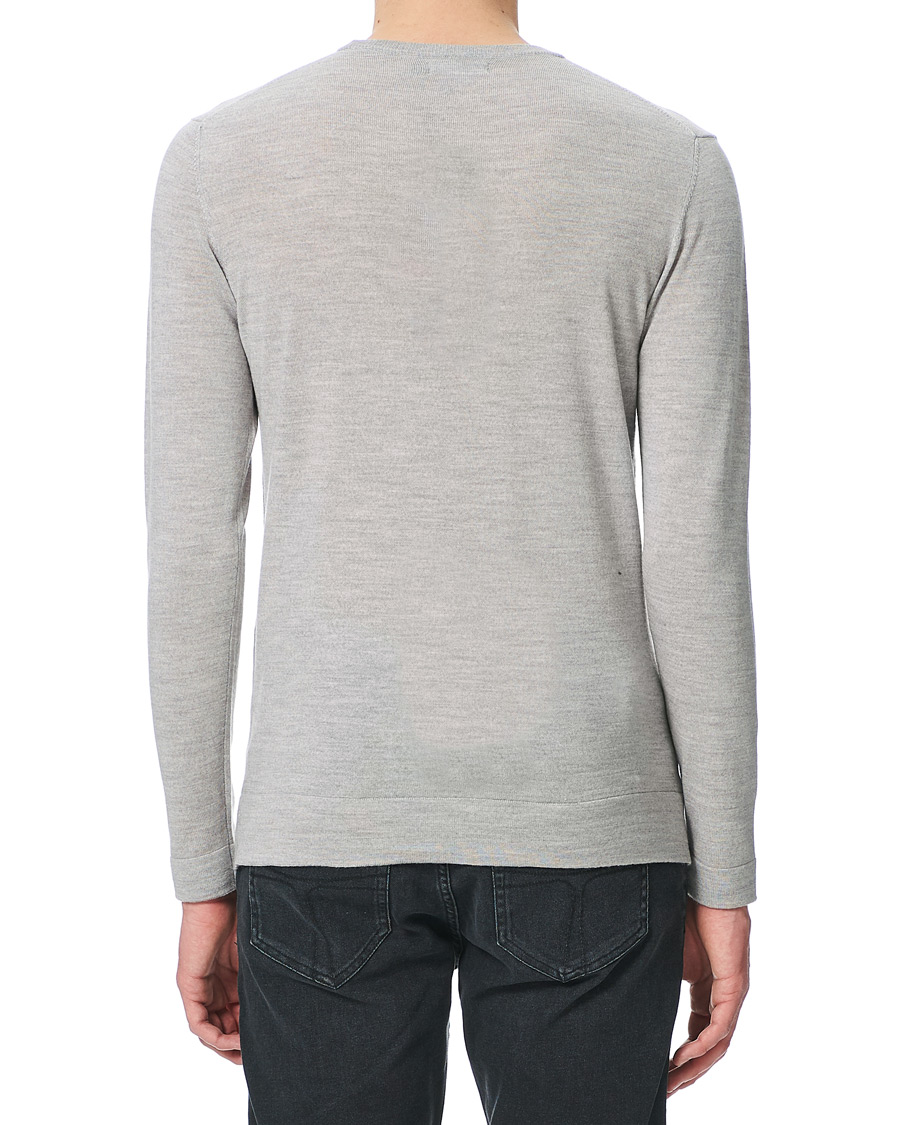 Mies | Puserot | J.Lindeberg | Newman Merino Crew Neck Pullover Stone Grey Melange