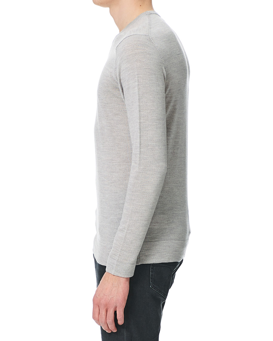 Mies | Puserot | J.Lindeberg | Newman Merino Crew Neck Pullover Stone Grey Melange