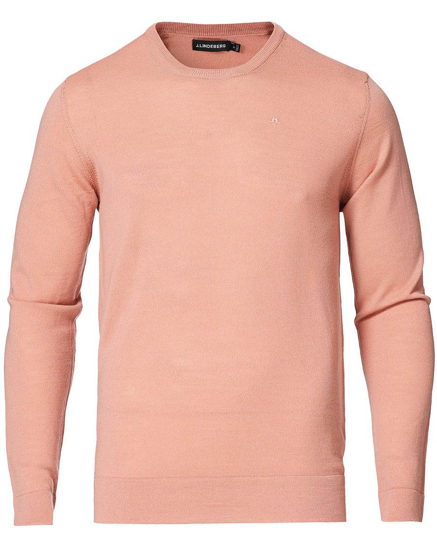 Mies | Puserot | J.Lindeberg | Newman Merino Crew Neck Pullover Rose Coppar