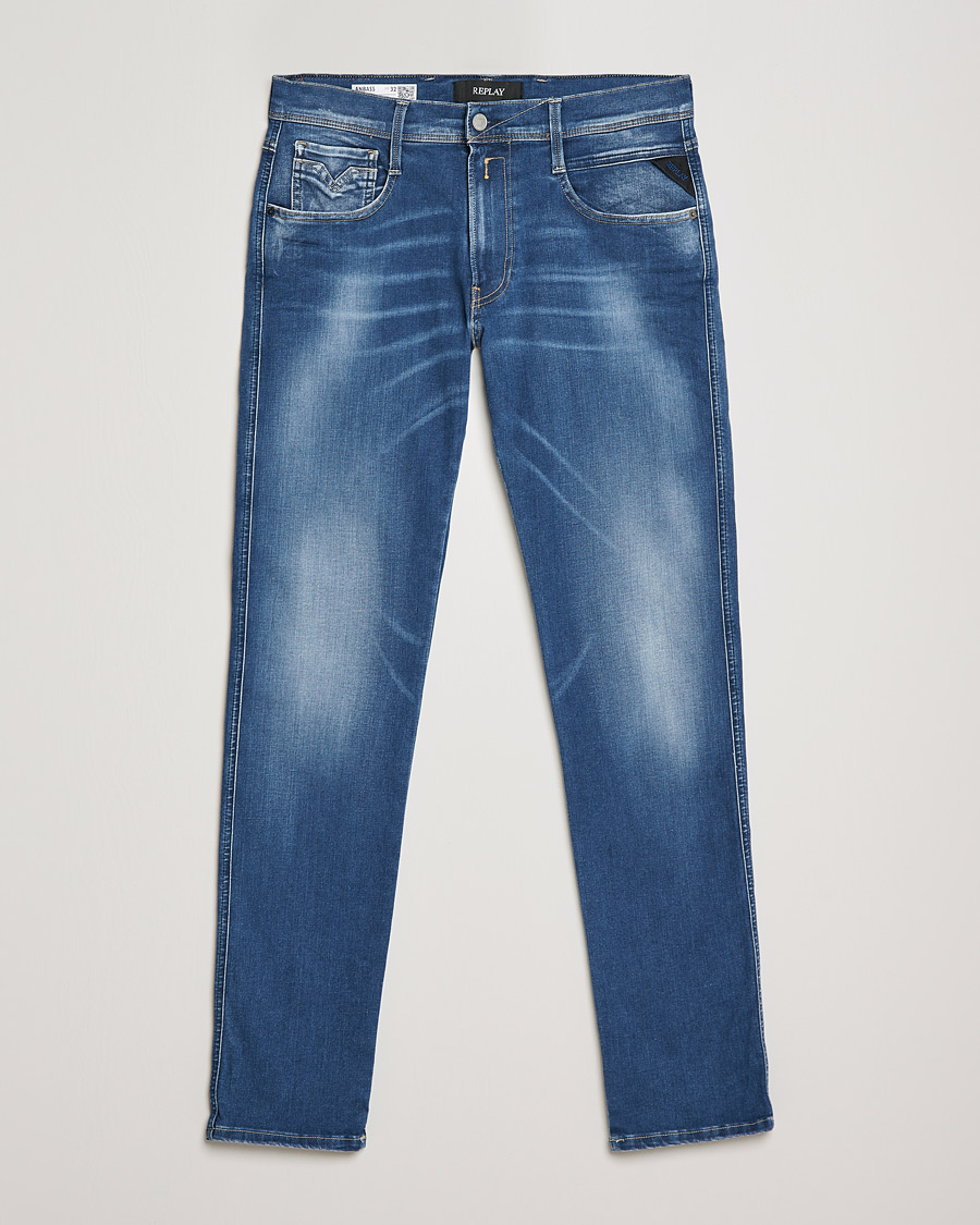Miehet | | Replay | Anbass Hyperflex X-Lite Jeans Medium Blue