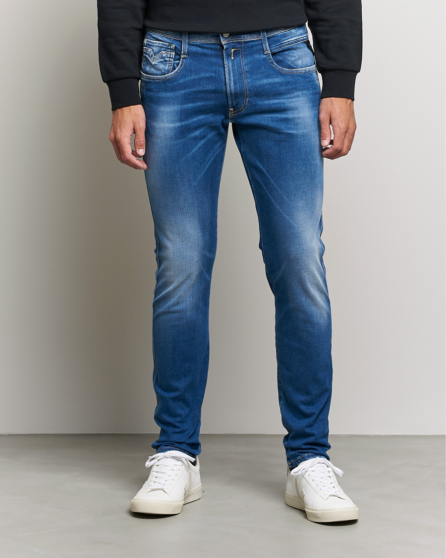 Mies | Replay | Replay | Anbass Hyperflex X-Lite Jeans Medium Blue