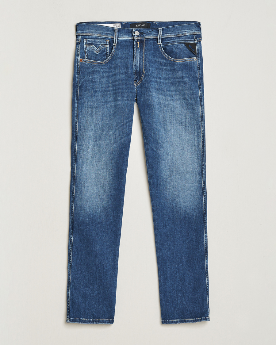 Mies |  | Replay | Anbass Hyperflex Re-Used Jeans Medium Blue
