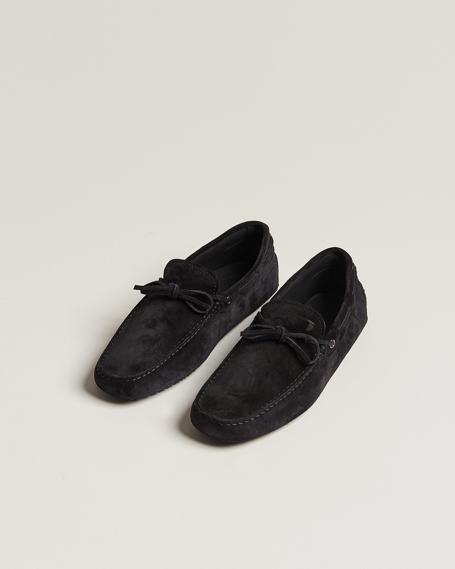 Mies | Tod's Lacetto Gommino Carshoe Black Suede | Tod's | Lacetto Gommino Carshoe Black Suede
