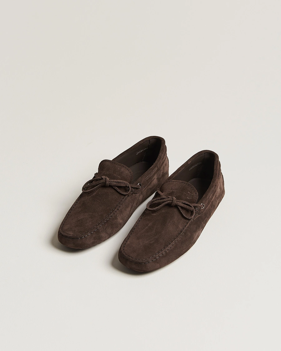 Mies |  | Tod's | Lacetto Gommino Carshoe Dark Brown Suede