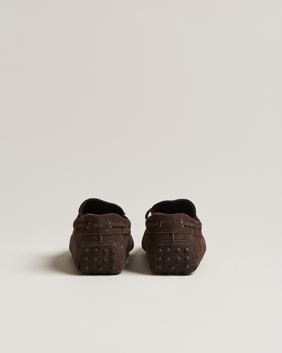 Mies | Tod's Lacetto Gommino Carshoe Dark Brown Suede | Tod's | Lacetto Gommino Carshoe Dark Brown Suede