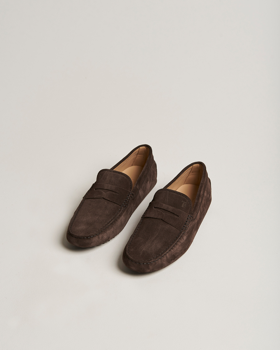 Mies | Tod's Gommino Carshoe Dark Brown Suede | Tod's | Gommino Carshoe Dark Brown Suede