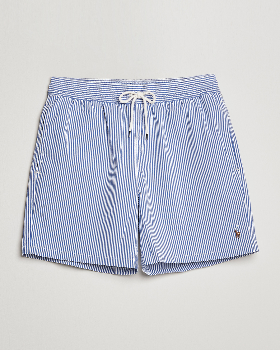 Mies | Uimahousut | Polo Ralph Lauren | Recyceled Traveler Boxer Seersucker Swimshorts Blue/White
