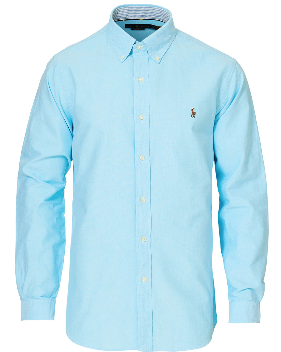 Polo Ralph Lauren Custom Fit Oxford Button Down Shirt Aegean Blue osoittees
