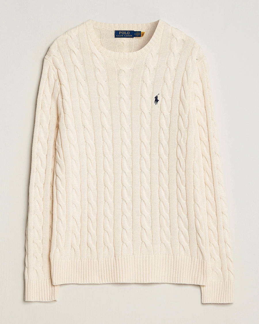 Mies | Puserot | Polo Ralph Lauren | Cotton Cable Pullover Andover Cream