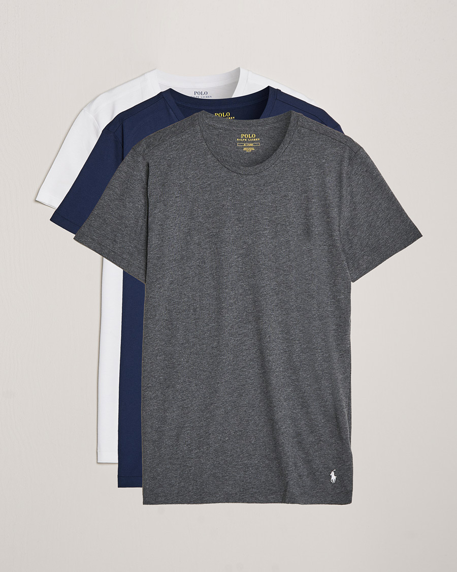 Mies | T-paidat | Polo Ralph Lauren | 3-Pack Crew Neck T-Shirt Navy/Charcoal/White