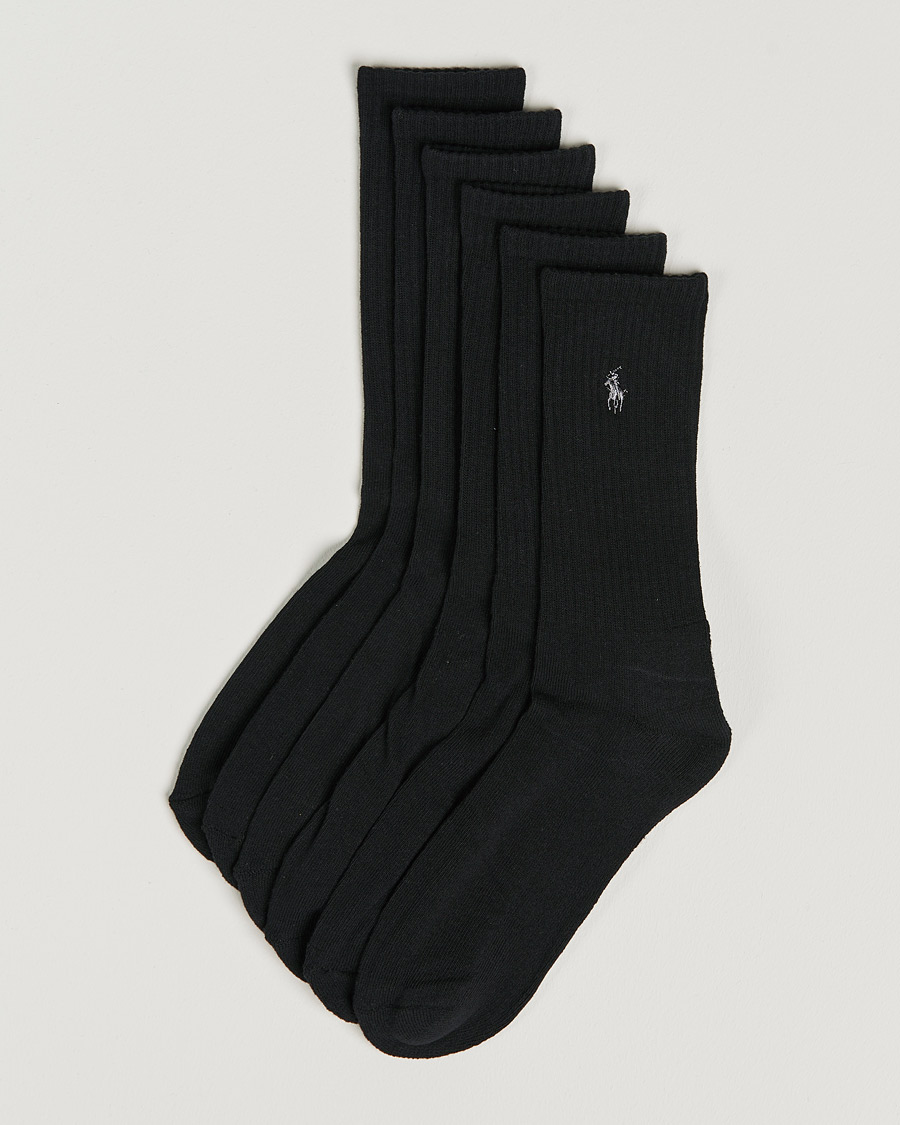 Miehet | Sukat | Polo Ralph Lauren | 6-Pack Cotton Crew Socks Black