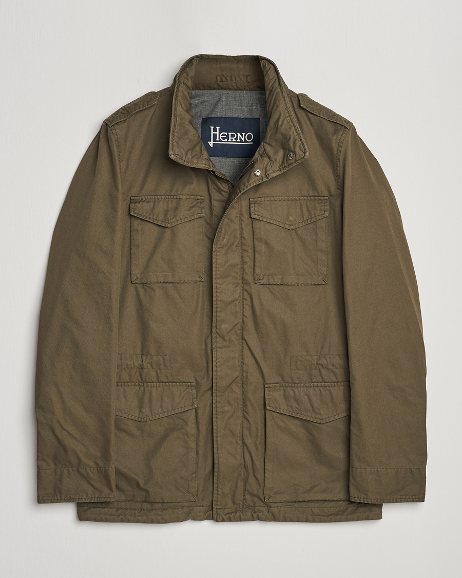 Mies | Takit | Herno | Cotton Field Jacket Army Green