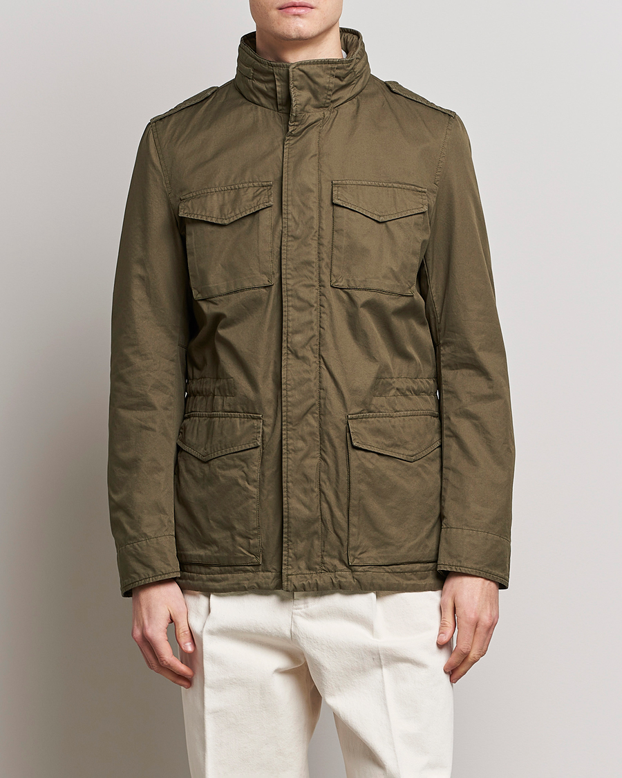 Mies | Kenttätakit | Herno | Cotton Field Jacket Army Green