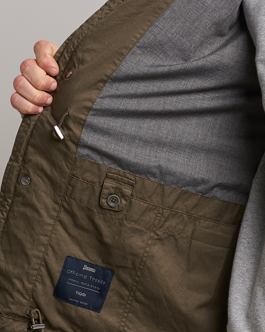 Mies | Takit | Herno | Cotton Field Jacket Army Green
