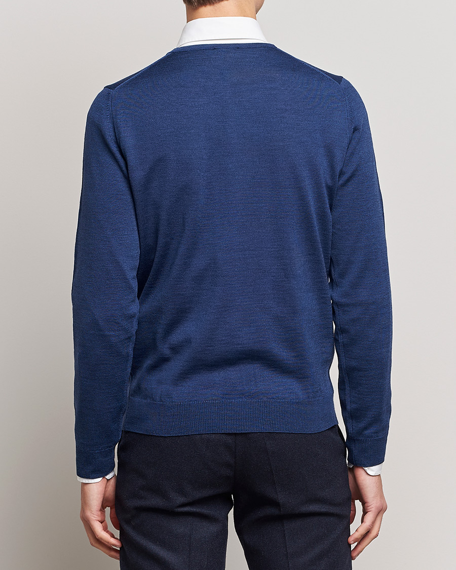 Mies | Puserot | Stenströms | Merino Crew Neck Blue