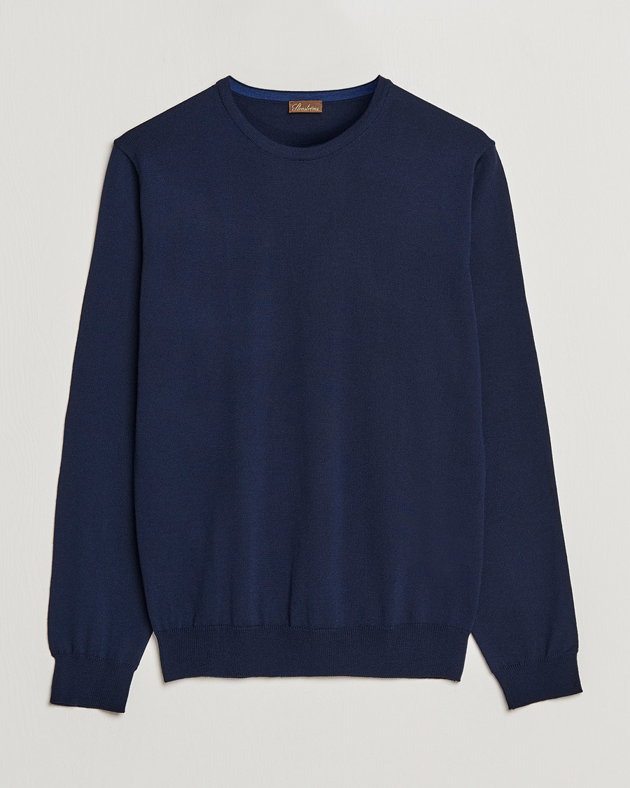 Mies | Puserot | Stenströms | Merino Crew Neck Navy
