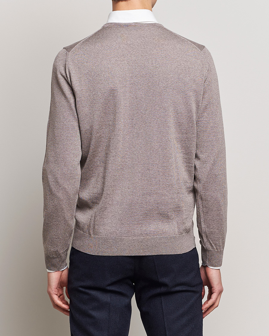 Mies | Puserot | Stenströms | Merino Crew Neck Mud Brown
