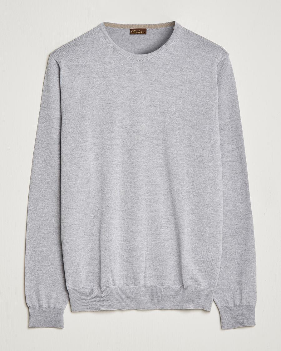Mies | Puserot | Stenströms | Merino Crew Neck Light Grey