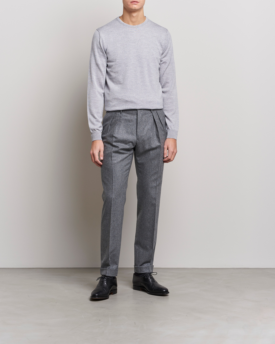 Mies | Puserot | Stenströms | Merino Crew Neck Light Grey