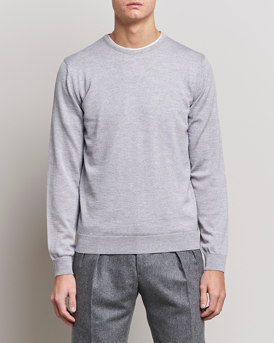 Mies | Puserot | Stenströms | Merino Crew Neck Light Grey