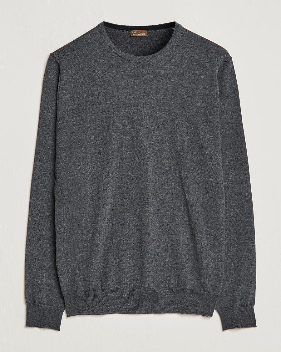 Mies | Puserot | Stenströms | Merino Crew Neck Anthracite