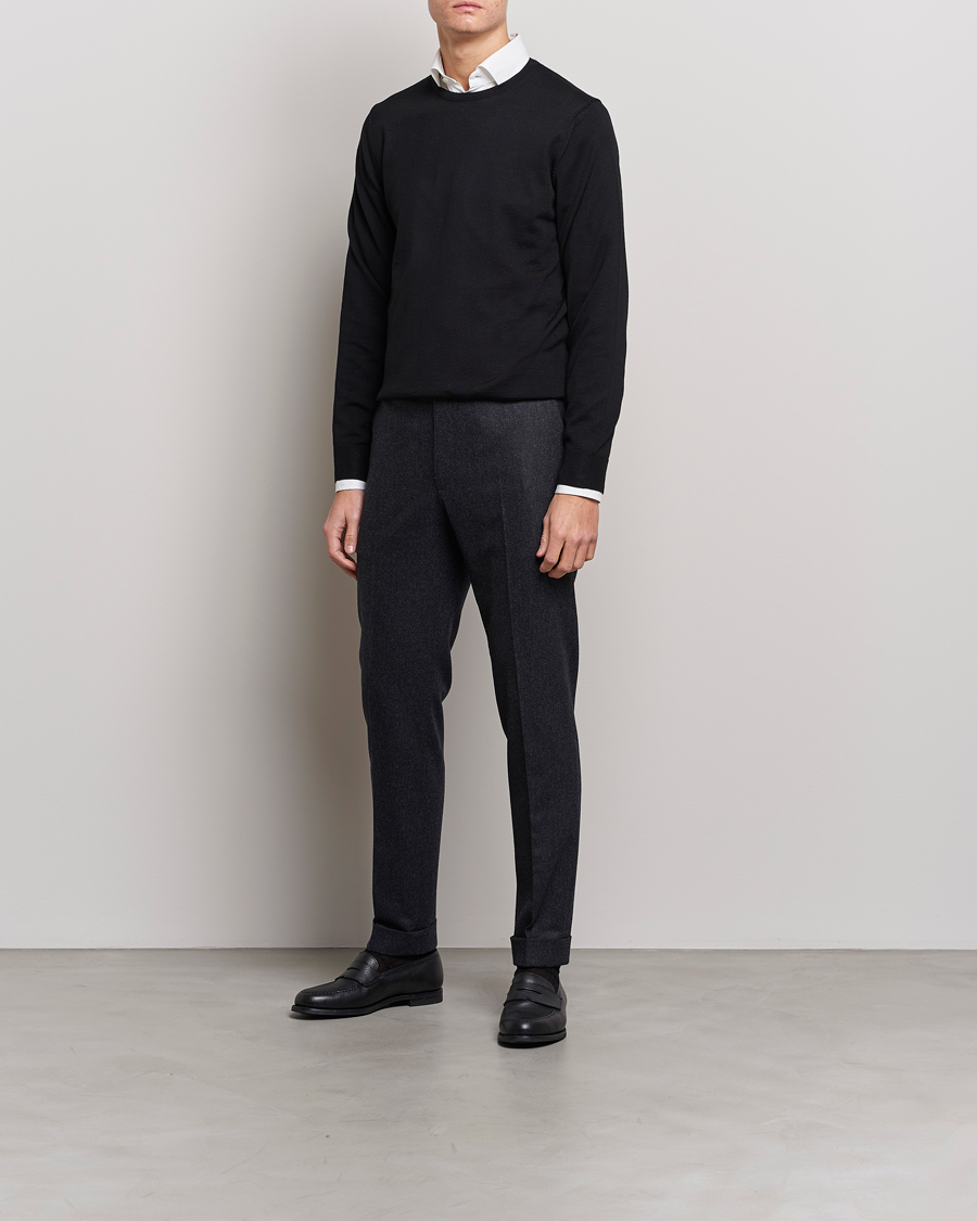 Mies | Puserot | Stenströms | Merino Crew Neck Black