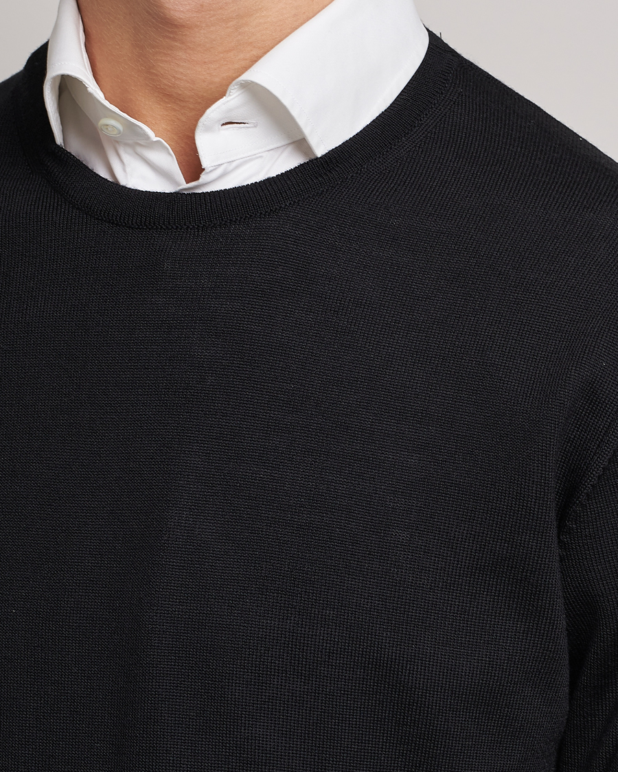 Mies | Puserot | Stenströms | Merino Crew Neck Black