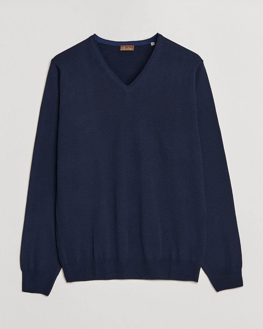 Mies | Puserot | Stenströms | Merino V-Neck Navy