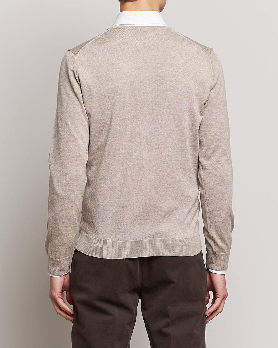 Mies | Puserot | Stenströms | Merino V-Neck Sand