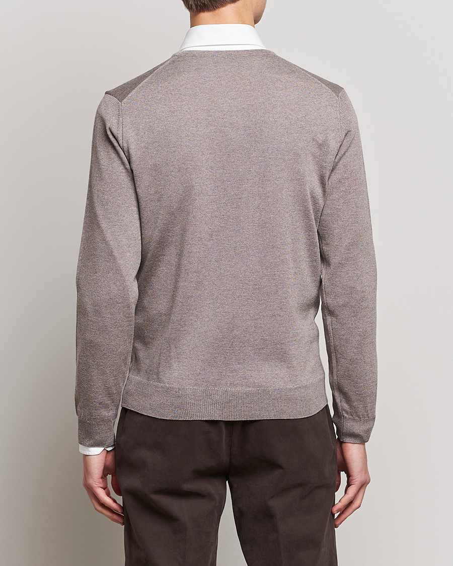 Mies | Puserot | Stenströms | Merino V-Neck Mud Brown