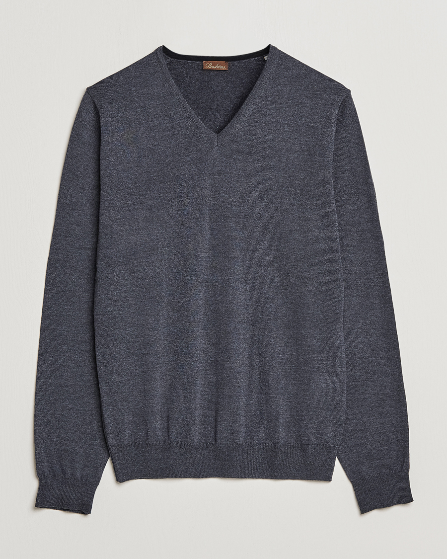 Mies | Puserot | Stenströms | Merino V-Neck Anthracite