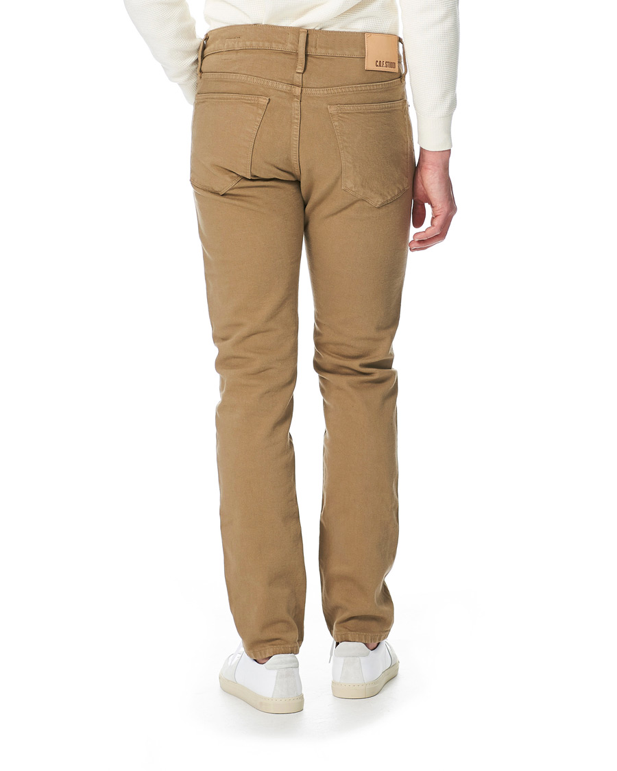 Mies | Farkut | C.O.F. Studio | M7 Tapered Organic Cotton Stretch Jeans Khaki Beige