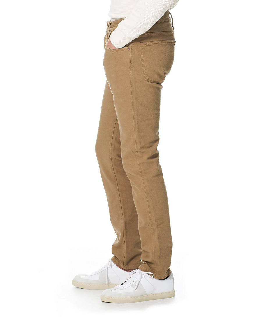 Mies | Farkut | C.O.F. Studio | M7 Tapered Organic Cotton Stretch Jeans Khaki Beige