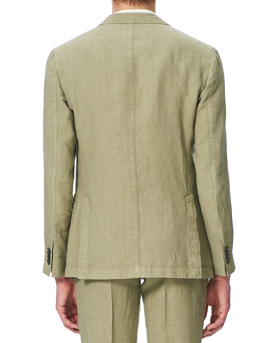 Mies | Puvut | Boglioli | K Jacket Patch Pocket Linen Suit Sage Green
