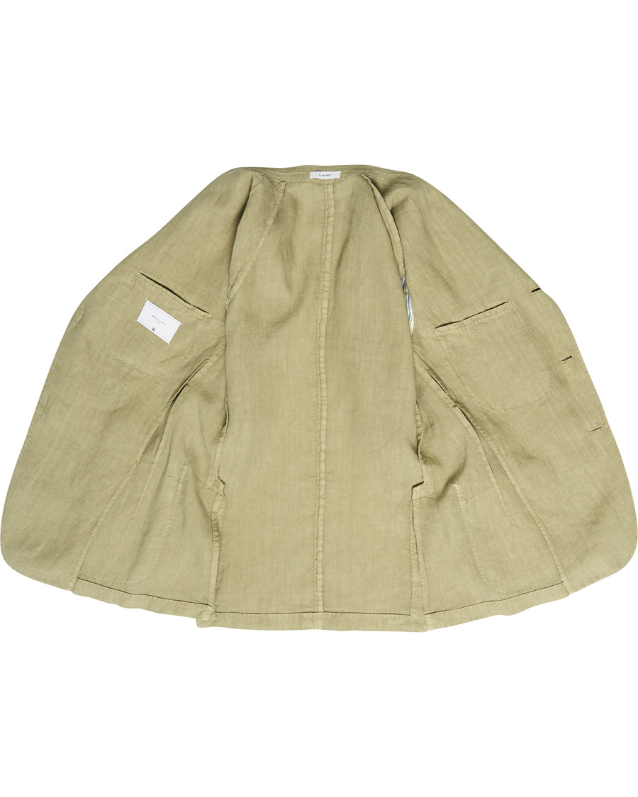 Mies | Puvut | Boglioli | K Jacket Patch Pocket Linen Suit Sage Green