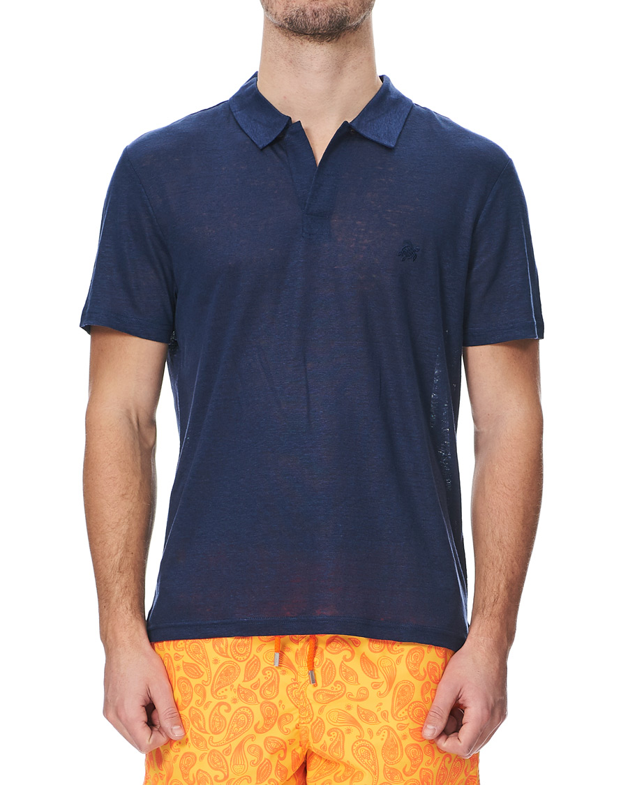 Mies | Pikeet | Vilebrequin | Pyramid Linen Jersey Polo Navy