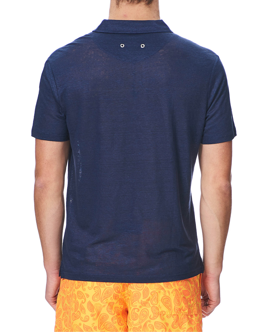 Mies | Pikeet | Vilebrequin | Pyramid Linen Jersey Polo Navy