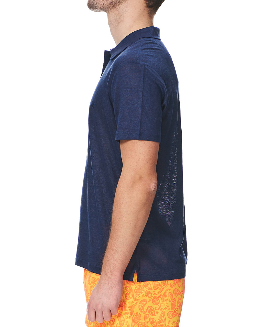 Mies | Pikeet | Vilebrequin | Pyramid Linen Jersey Polo Navy