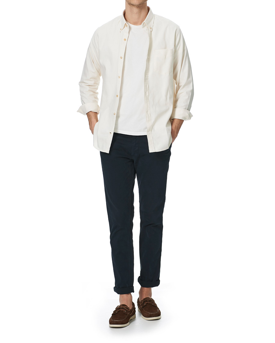 Mies | Kauluspaidat | NN07 | Levon Oxford/Cashmere Shirt Egg White