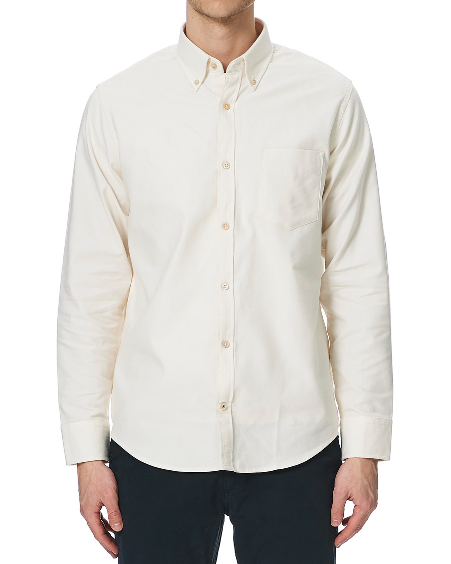 Mies | Kauluspaidat | NN07 | Levon Oxford/Cashmere Shirt Egg White
