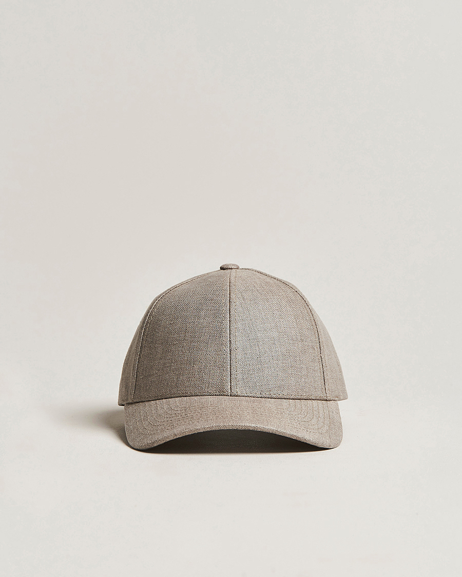 Mies | Päähineet | Varsity Headwear | Linen Baseball Cap Argent Khaki