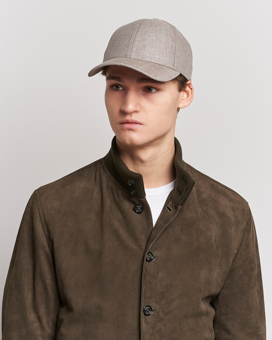 Mies | Päähineet | Varsity Headwear | Linen Baseball Cap Argent Khaki