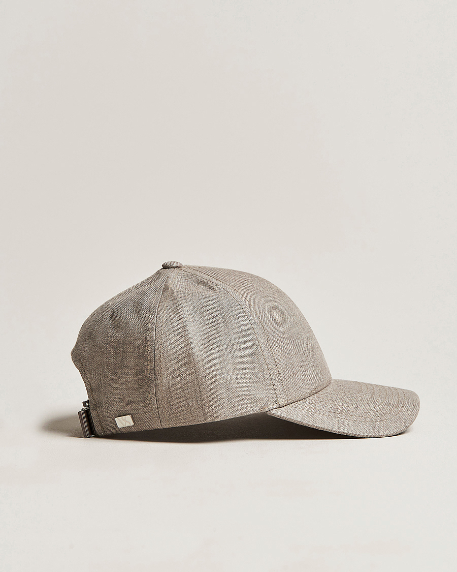 Mies | Päähineet | Varsity Headwear | Linen Baseball Cap Argent Khaki