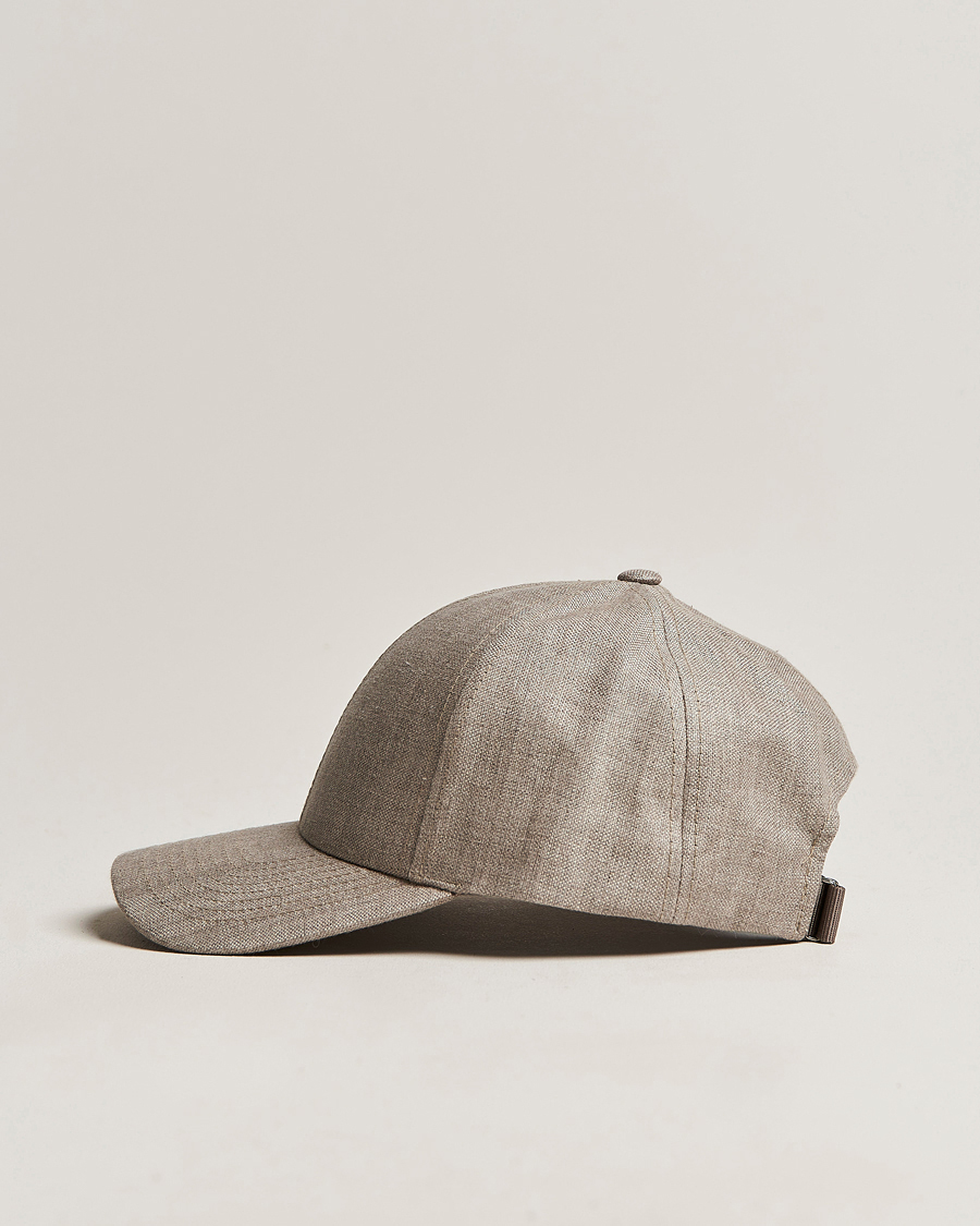 Mies | Päähineet | Varsity Headwear | Linen Baseball Cap Argent Khaki